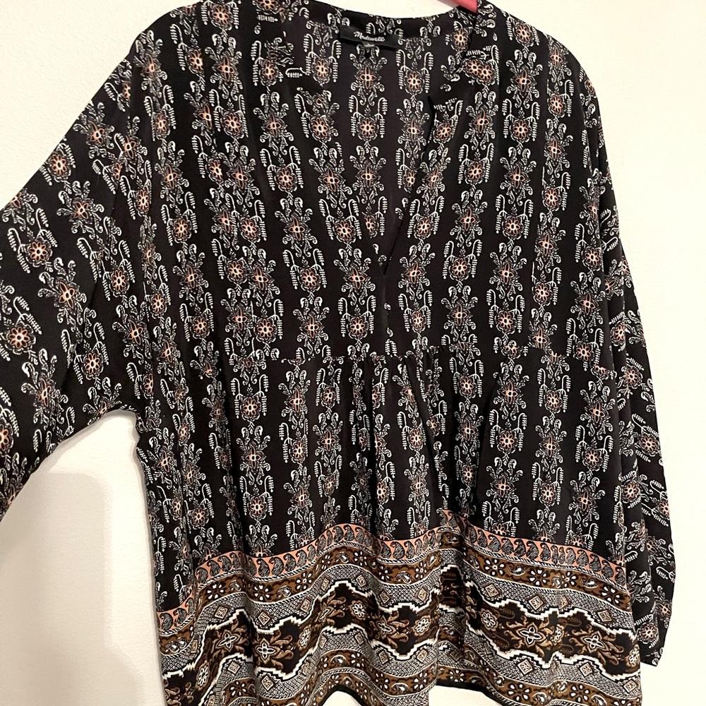 New Madewell Womens Boho Shirt Blouse Top Size L NWOTS